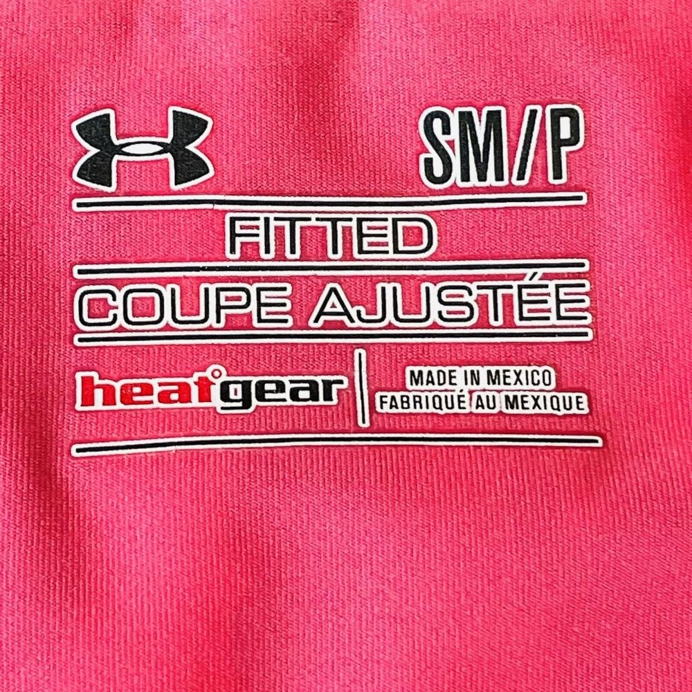 Under Armour Fitted Shirt Womens Small Pink Purple Tie Dye Long Sleeve Heatgear - Picture 4 of 5